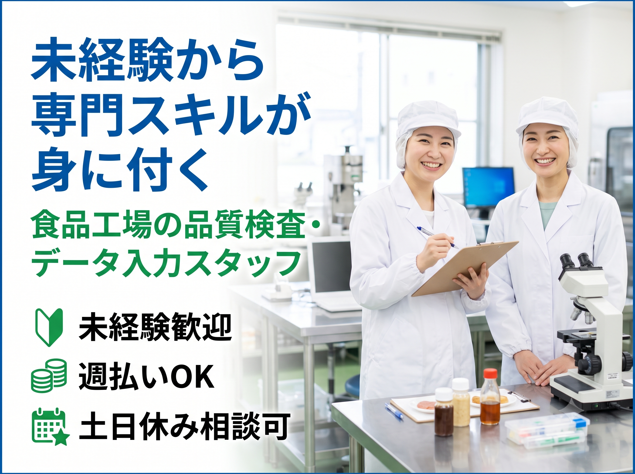 食品工場の品質検査・データ入力（未経験歓迎／週払いOK／土日休み相談可） | 株式会社グロップ　沖縄オフィスの求人