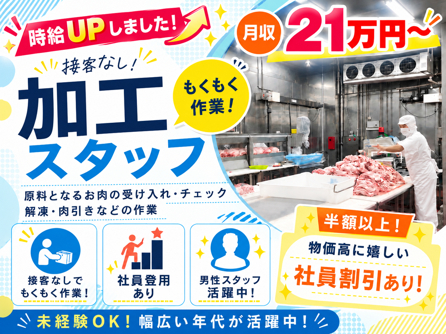 原料肉の受け入れやチェック及び解凍などの加工スタッフ｜経験不問｜土日休み｜嬉しい社割あり・工場見学可 | 株式会社 沖縄ホーメルの求人