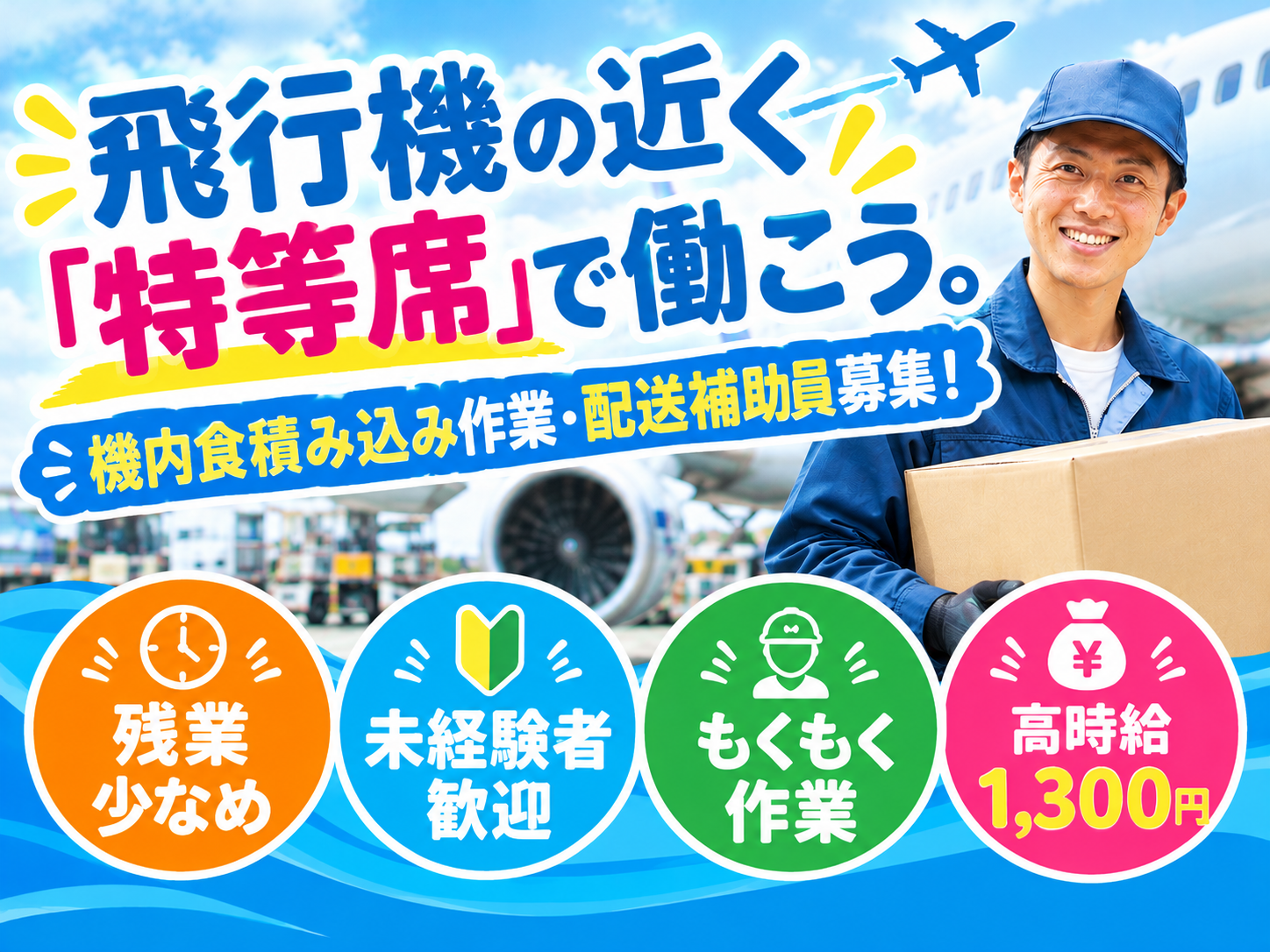 《高時給×レア求人》空港の飛行機エリアにて機内食の積み込み作業（複数名募集／未経験OK） | 株式会社グロップ　沖縄オフィスの求人